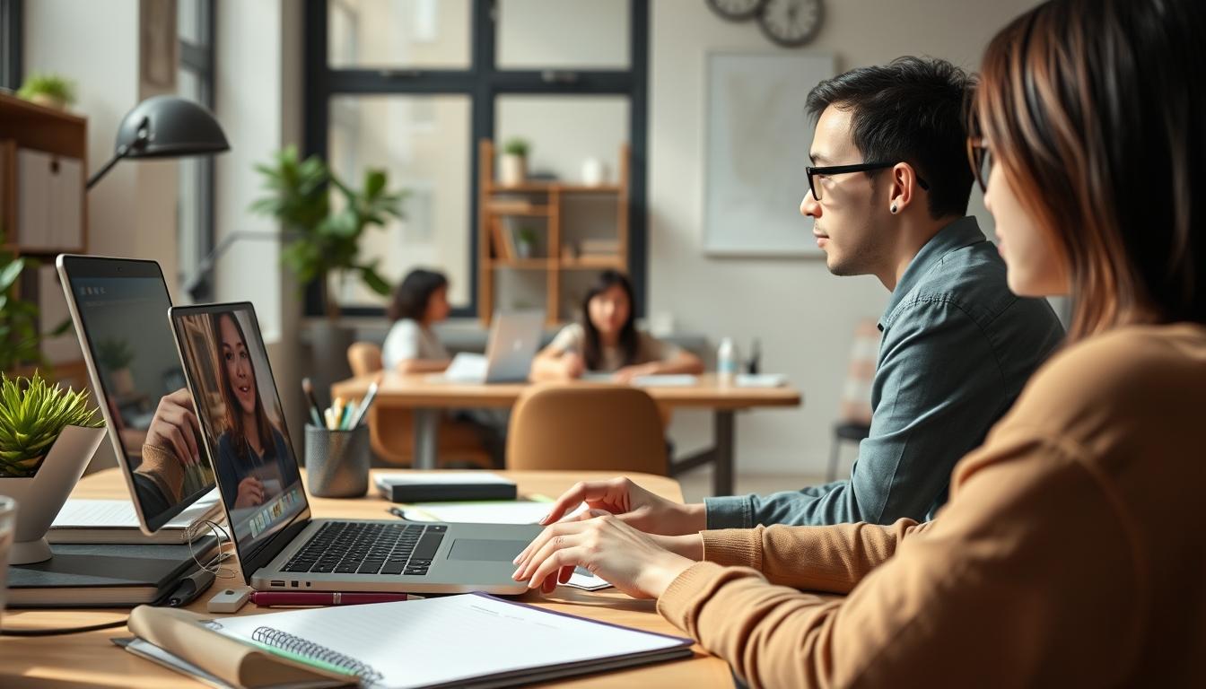 Students working in research laboratory
